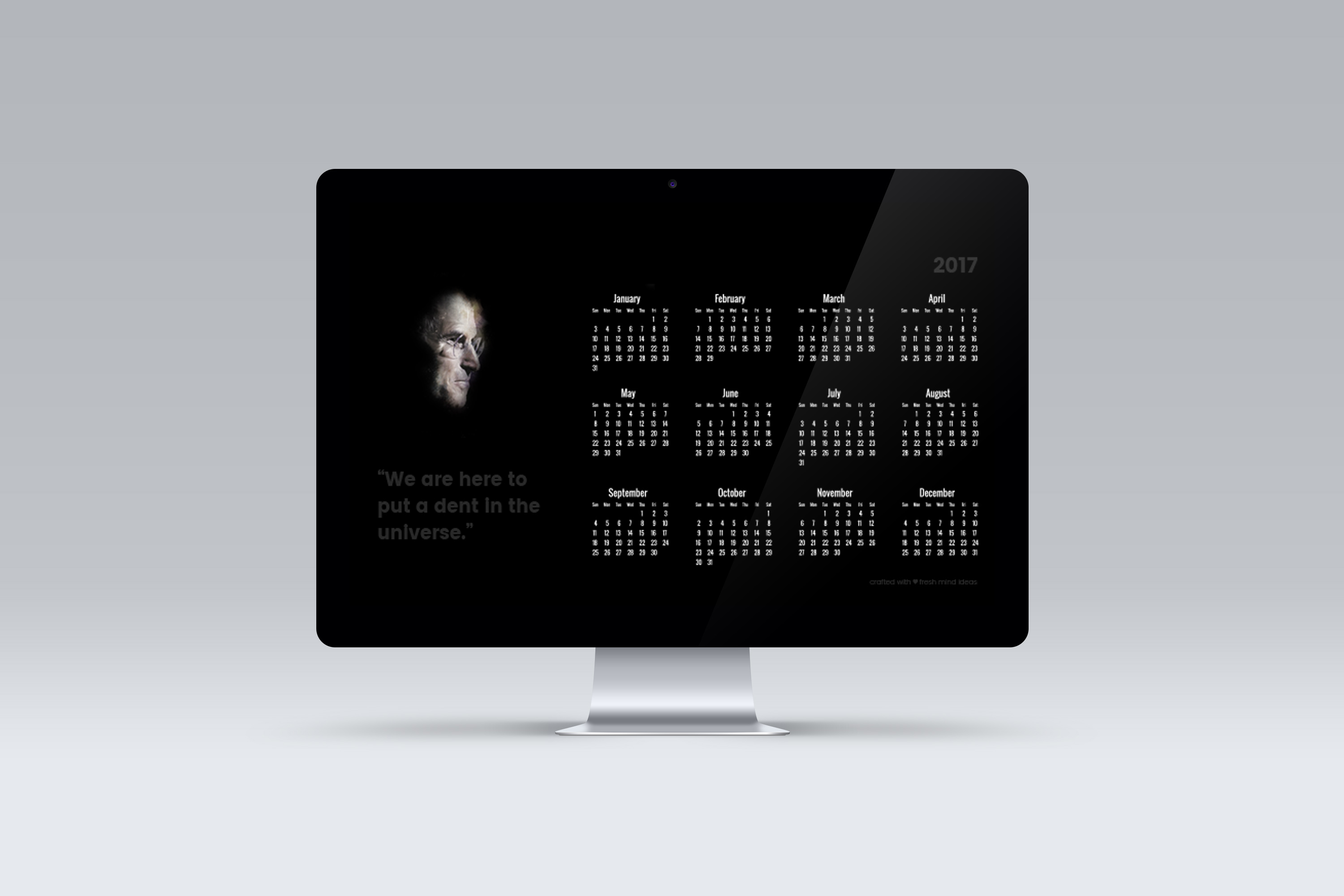2017 calendar on iMac