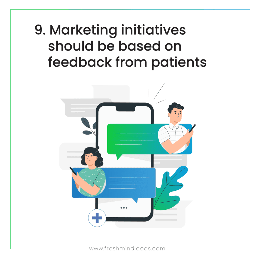 Marketing initiatives should be based on feedback from patients